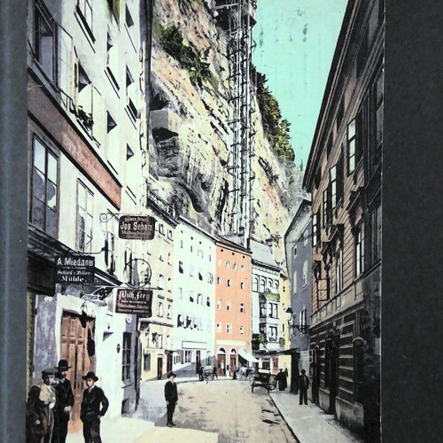 Salzburg Gstättergasse mit Elektrischem Aufzug JW7