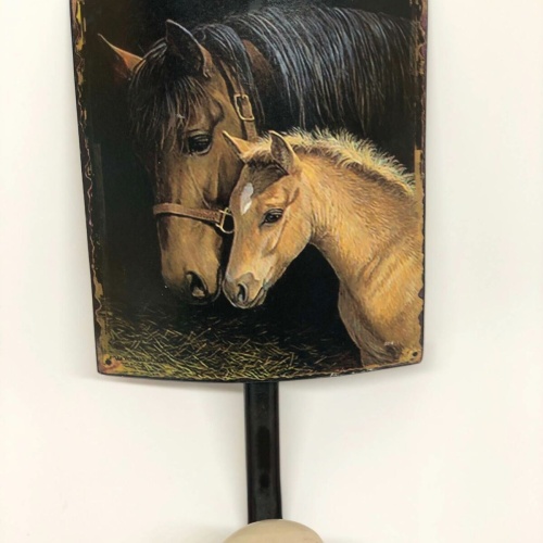 Nostalgie Wandhaken Garderobenhaken Vintage Pferd Fohlen 1 Fach 20 x 12