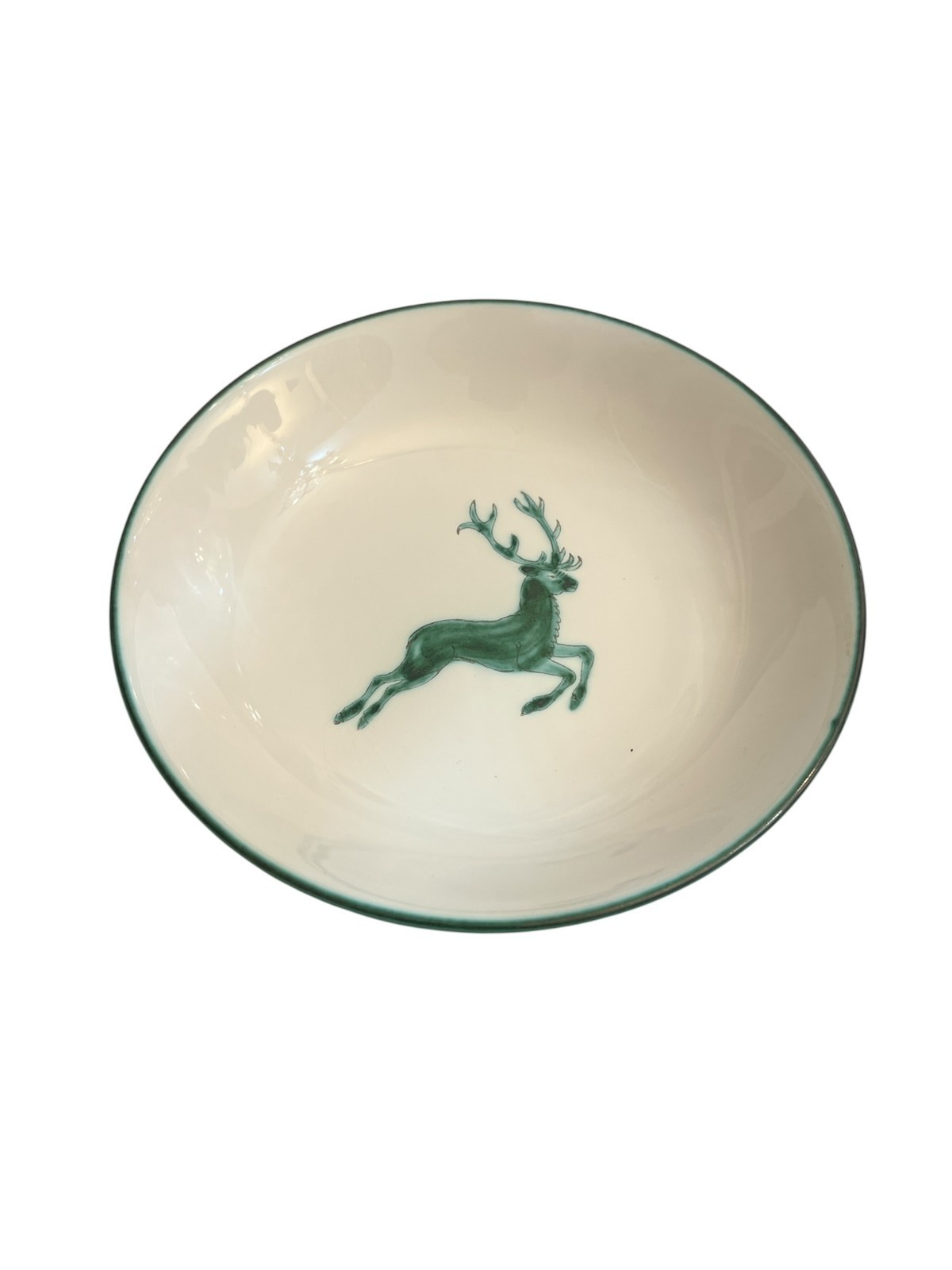 Gmundner Keramik Grüner Hirsch Suppenteller klein