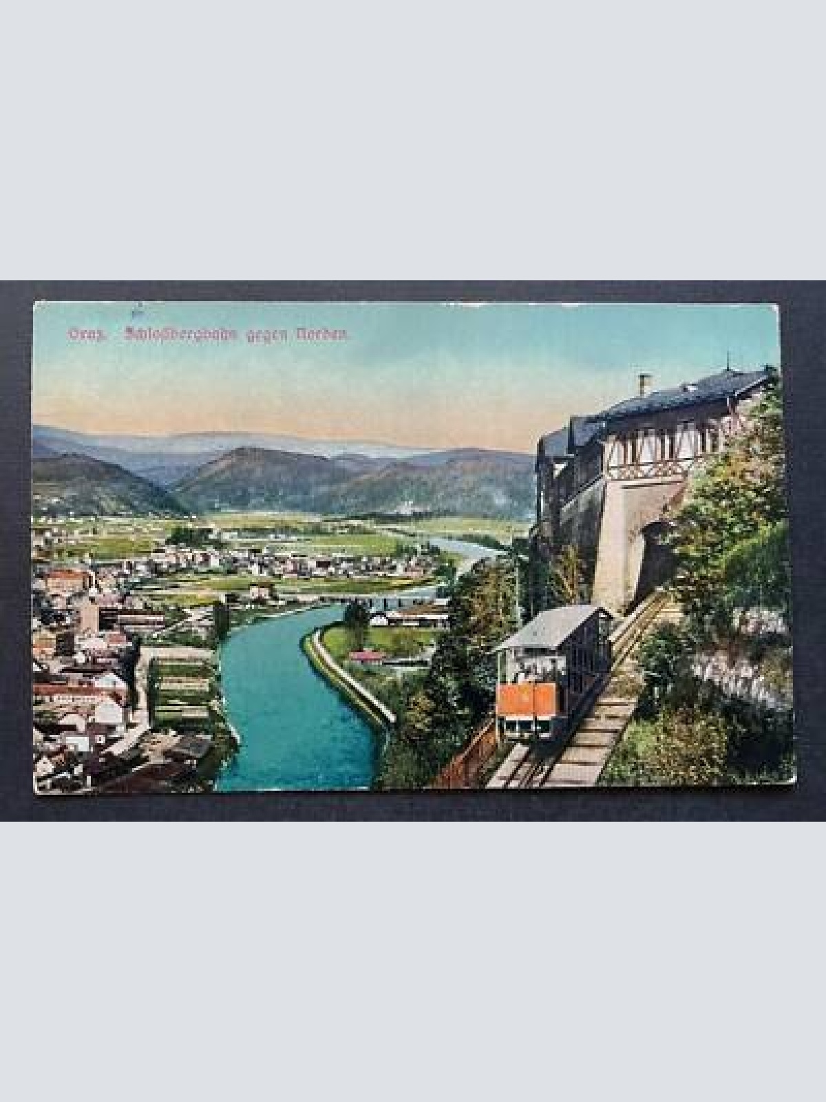 Graz schloßbergbahn g.norden stadt zug mur fluss steiermark österreich 402375 th