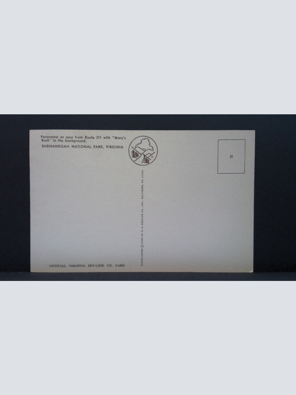 Shenandoah National Park Virginia USA Route 211 with Marys Rock JW 650469 C