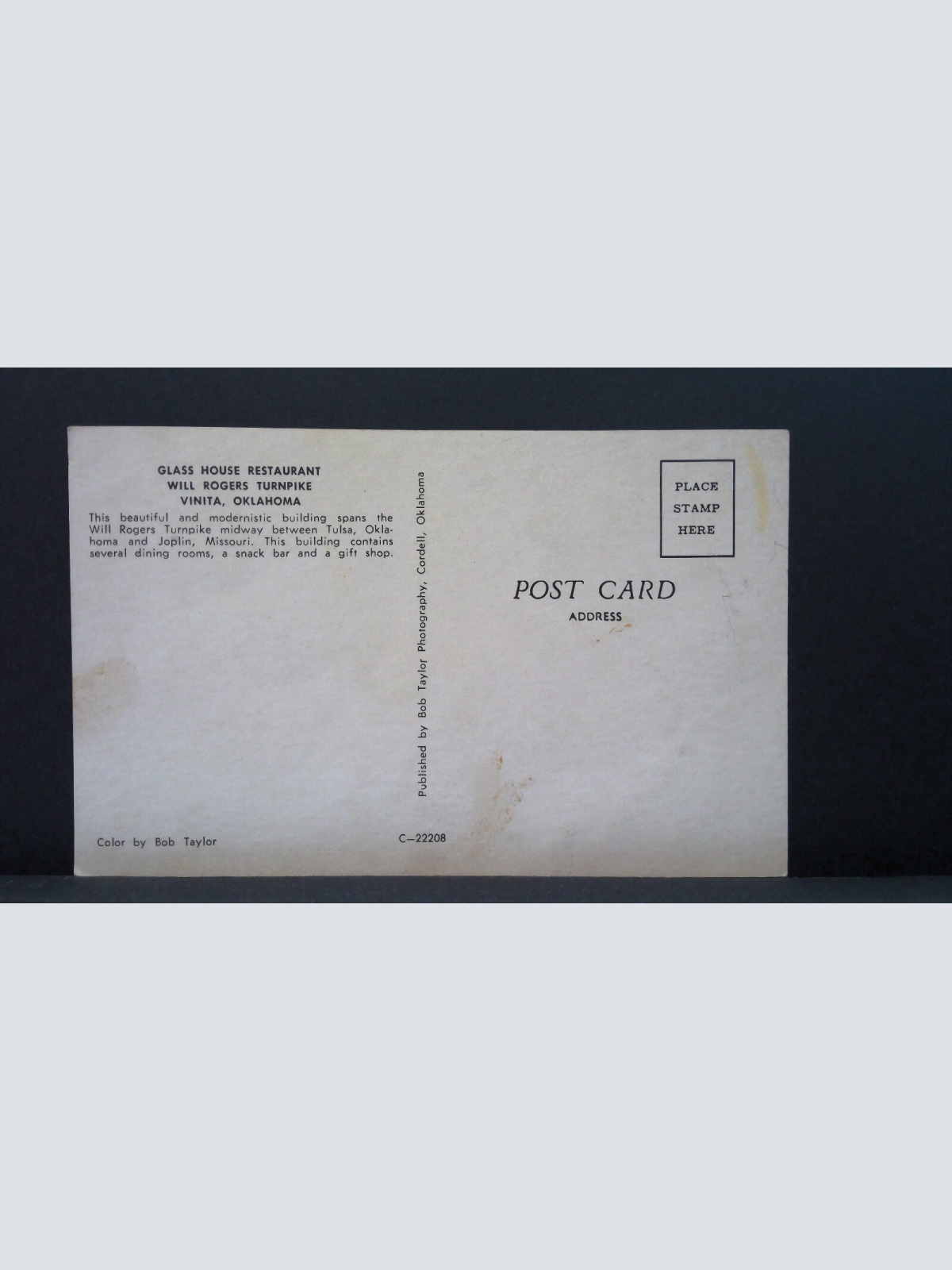 Glass House Restaurant Will Rogers Turnpike Vinita Oklahoma USA JW 650390 C