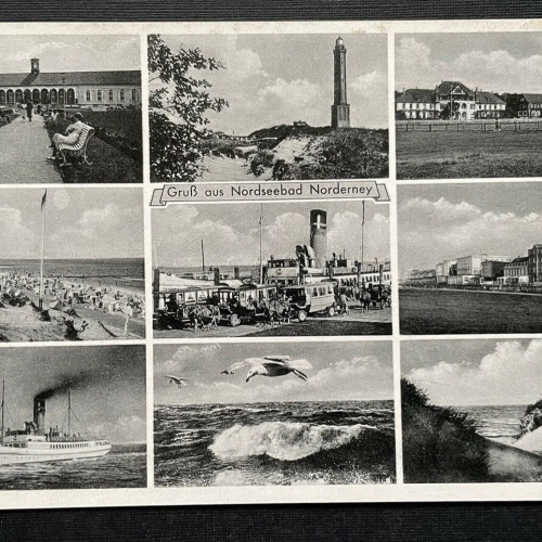 Gruß aus Nordseebad Norderney Collage Hafen Niedersachsen Deutschland 400987 A