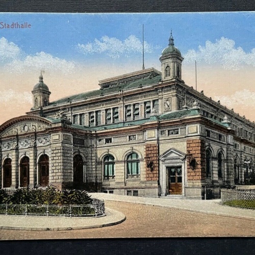 Mainz Stadthalle Gebäude Vorplatz Park Rheinland-Pfalz Deutschland 401019 TH A