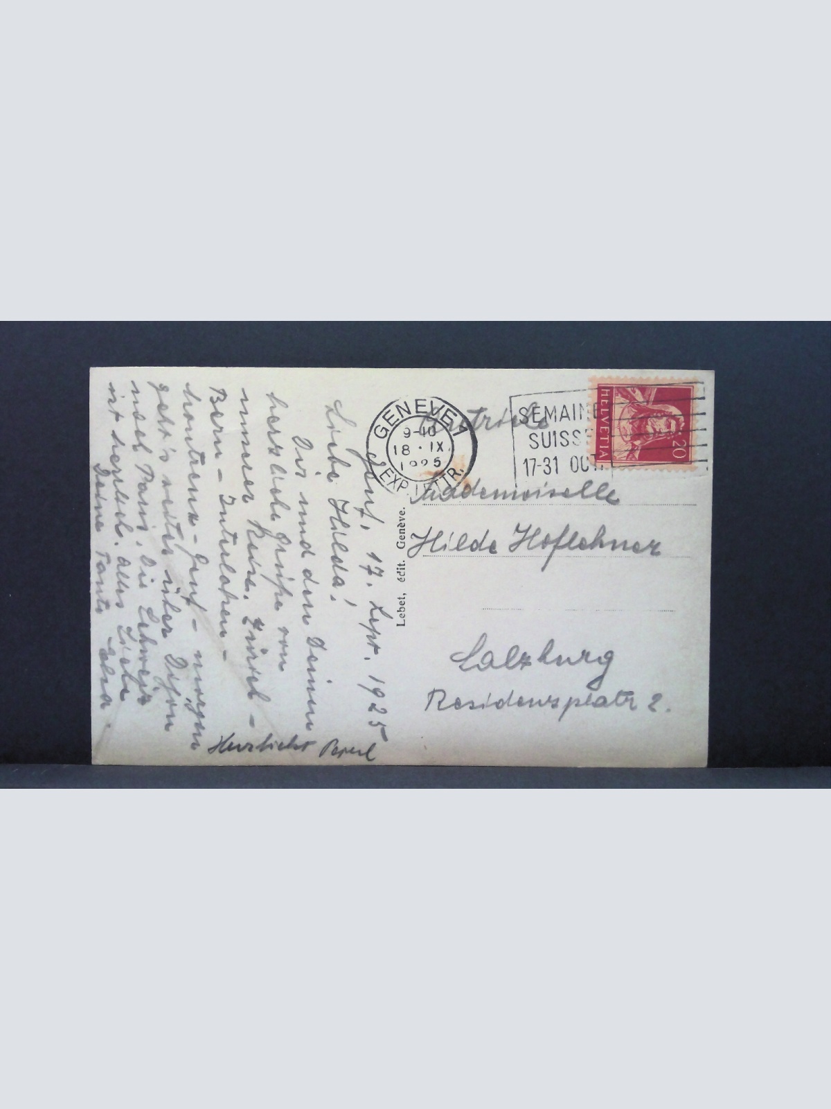 Geneve La Rade Raddampfer Schiff JW 650199 C