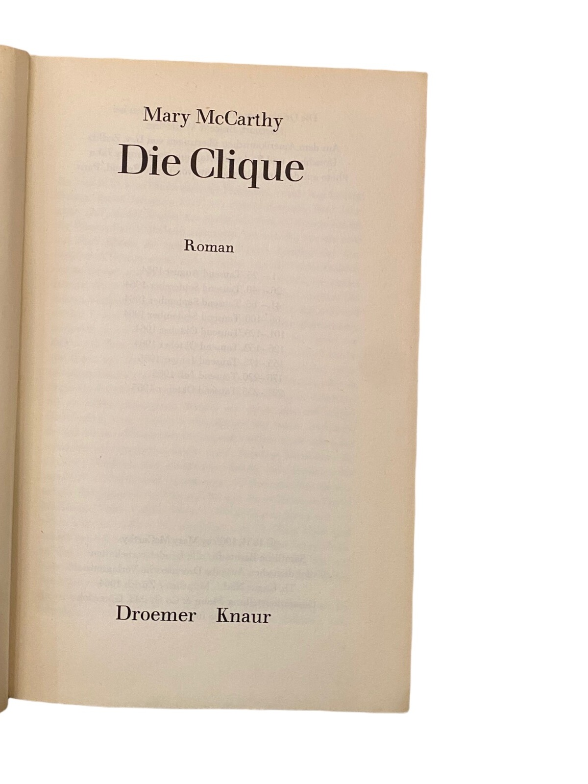 1680 Mary McCarthy DIE CLIQUE. HC Roman Sehr guter Zustand!