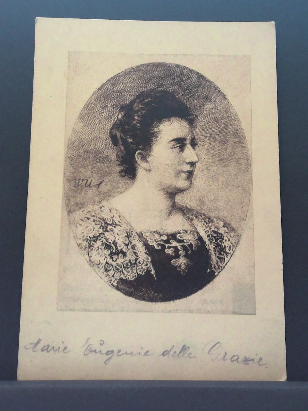 Marie Eugenie della Grazie Dichterin Österreich Porträt Zeichnung JW 650427 C