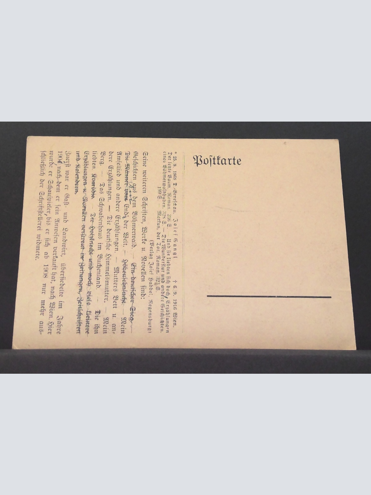 Josef Gangl Schriftsteller Porträt JW 650465 C