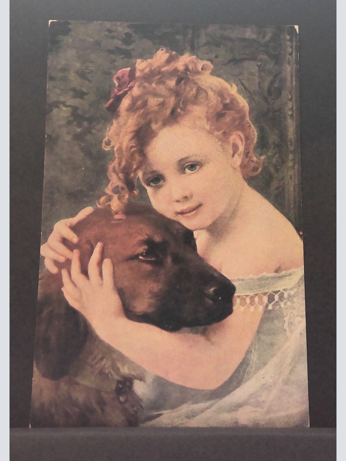 Treue Freundschaft Porträt Kind mit Hund JW 650462 C