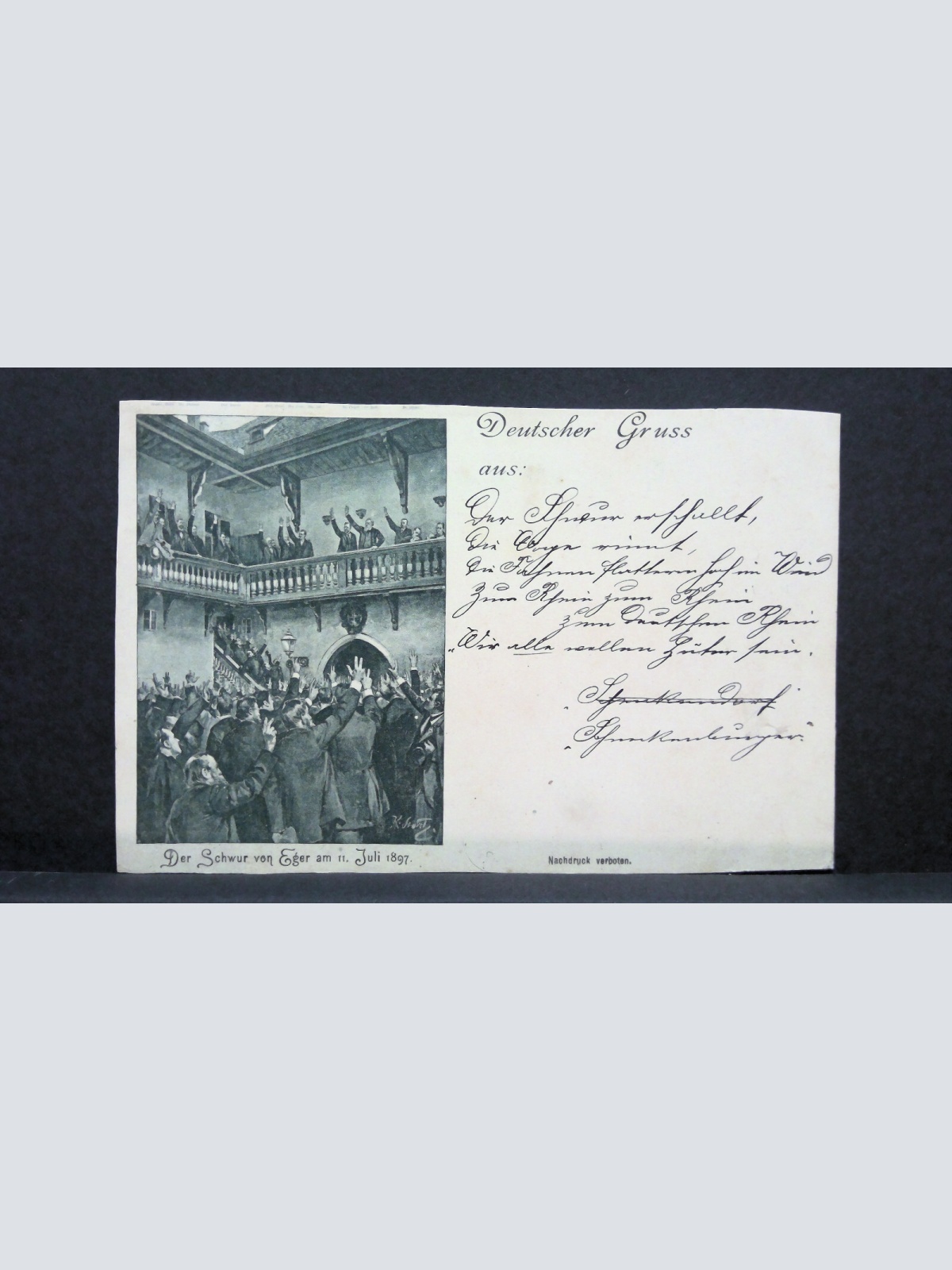 Deutscher Gruss Der Schwur von Eger 11. Juli 1897 Gemälde JW 500231 C