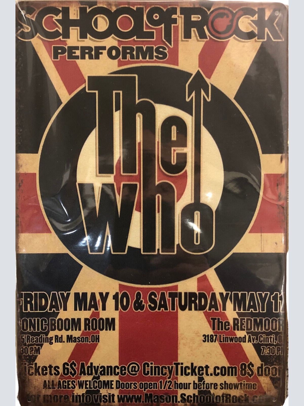 Nostalgie Vintage Retro Blechschild "The WHO School of Rock" 30x20    900200