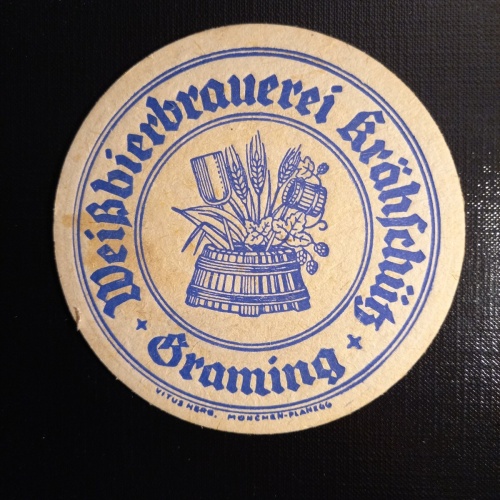 Bierdeckel Weißbierbrauerei Krähschütz Graming