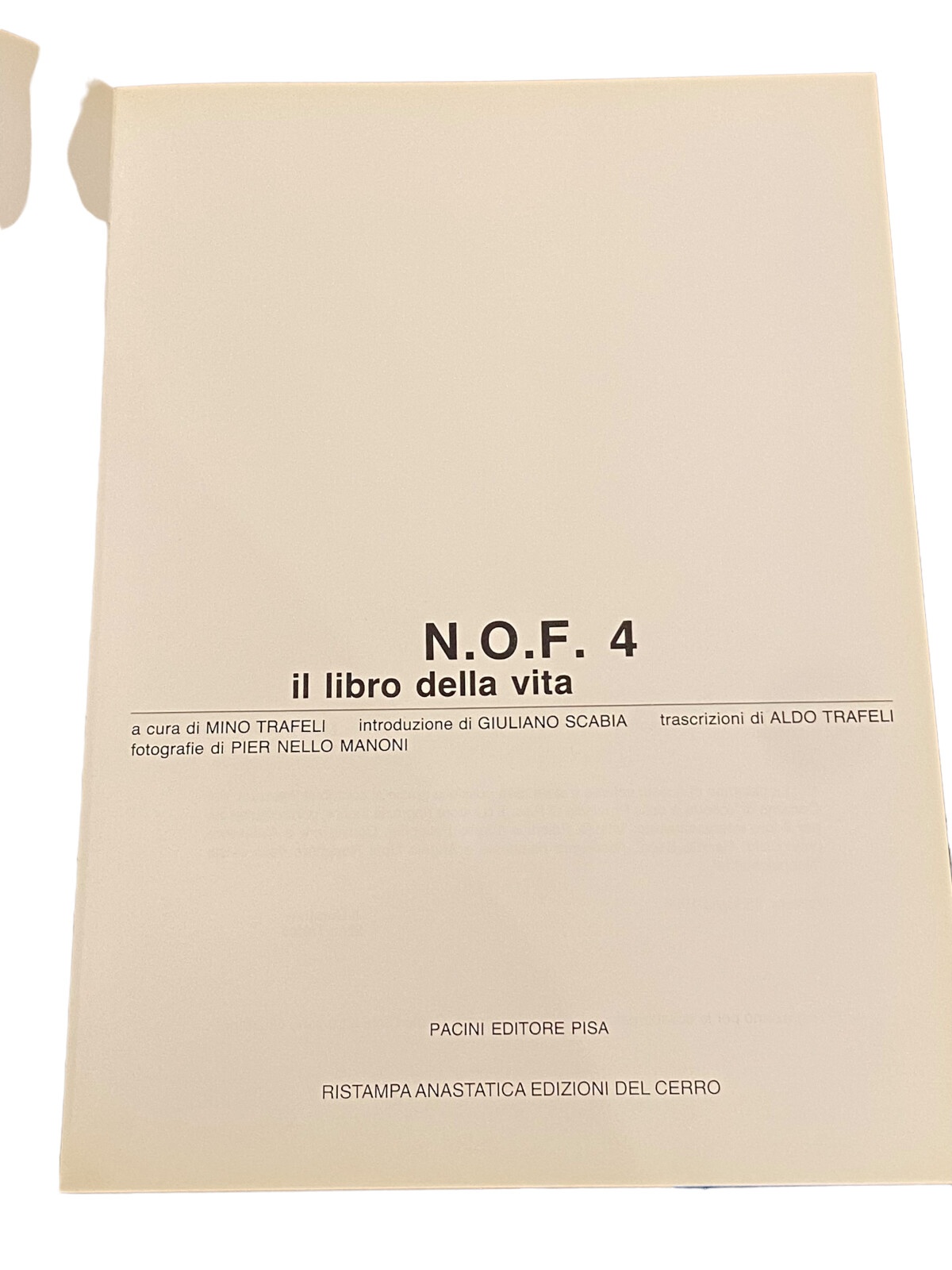 4255 Fernando Nannetti N.O.F.4 IL LIBRO DELLA VITA +Abb