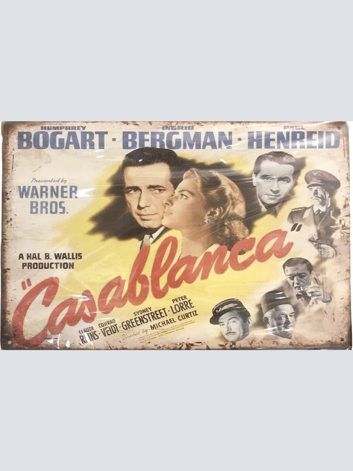 Nostalgie Vintage Retro Blechschild "Casablanca Humphrey Bogart" 30x20    900207