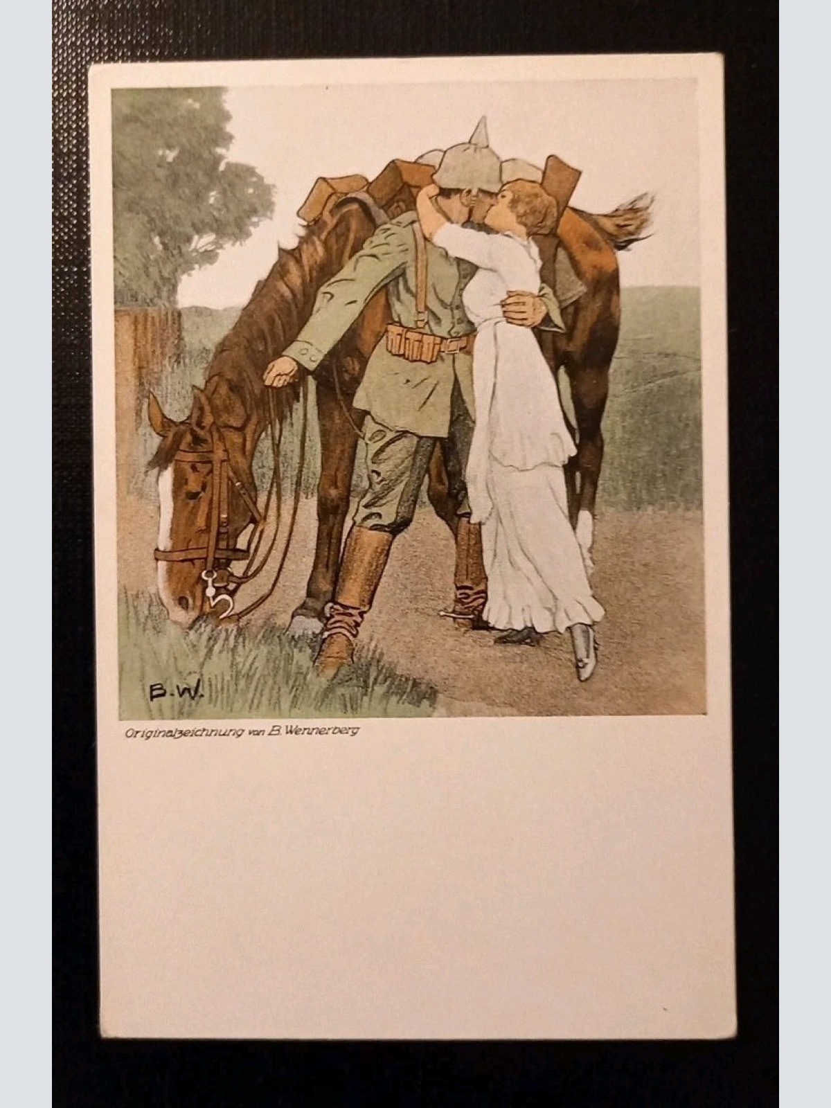 Wahlfahrts Ausschuß Pferd Mit Soldat Und Frau Kuss Wennerberg Gr 8411 Shop