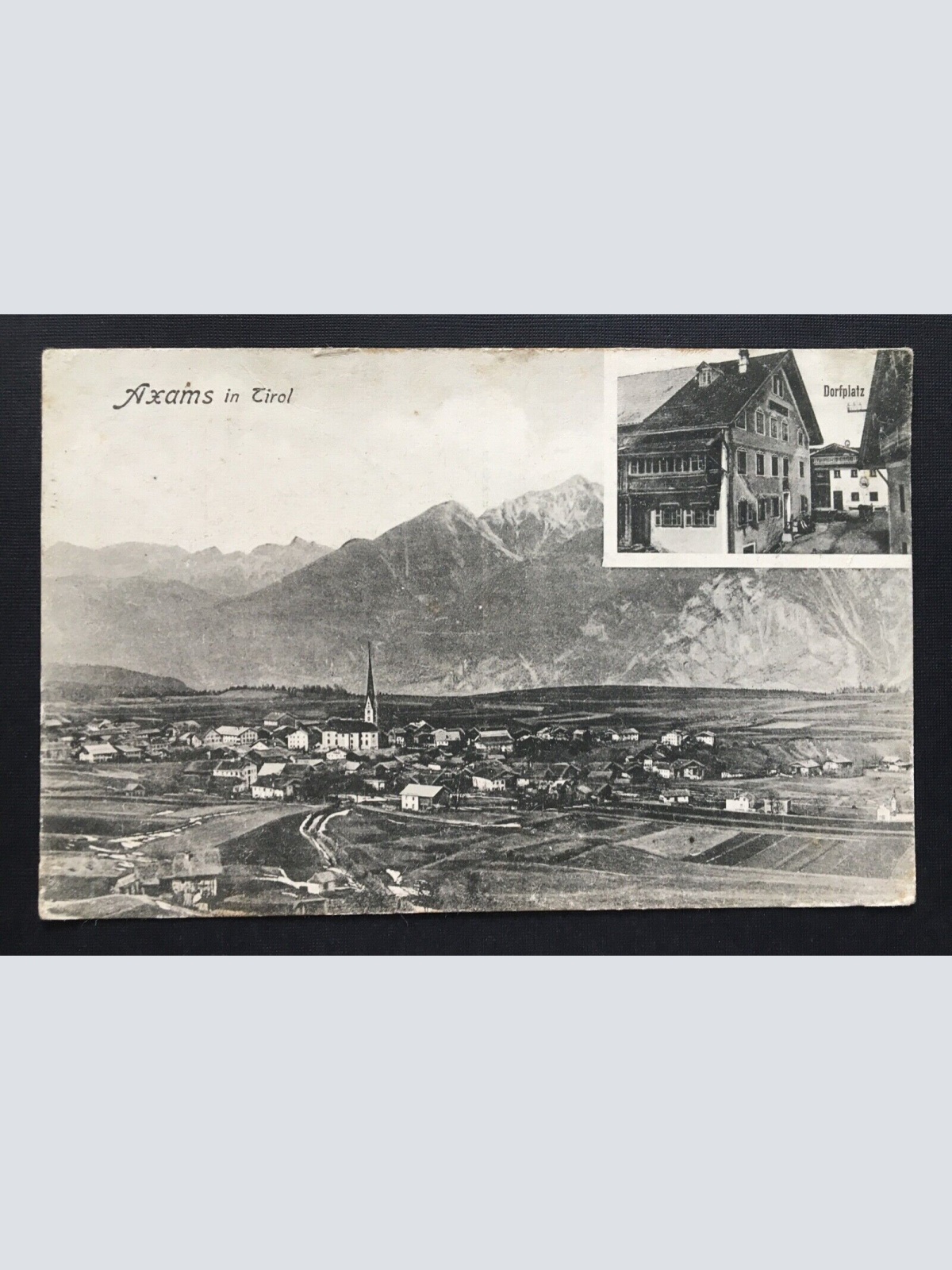 Axams in Tirol Blick auf Ort Dorfplatz Kirche Innsbruck Österreich 400881 TH