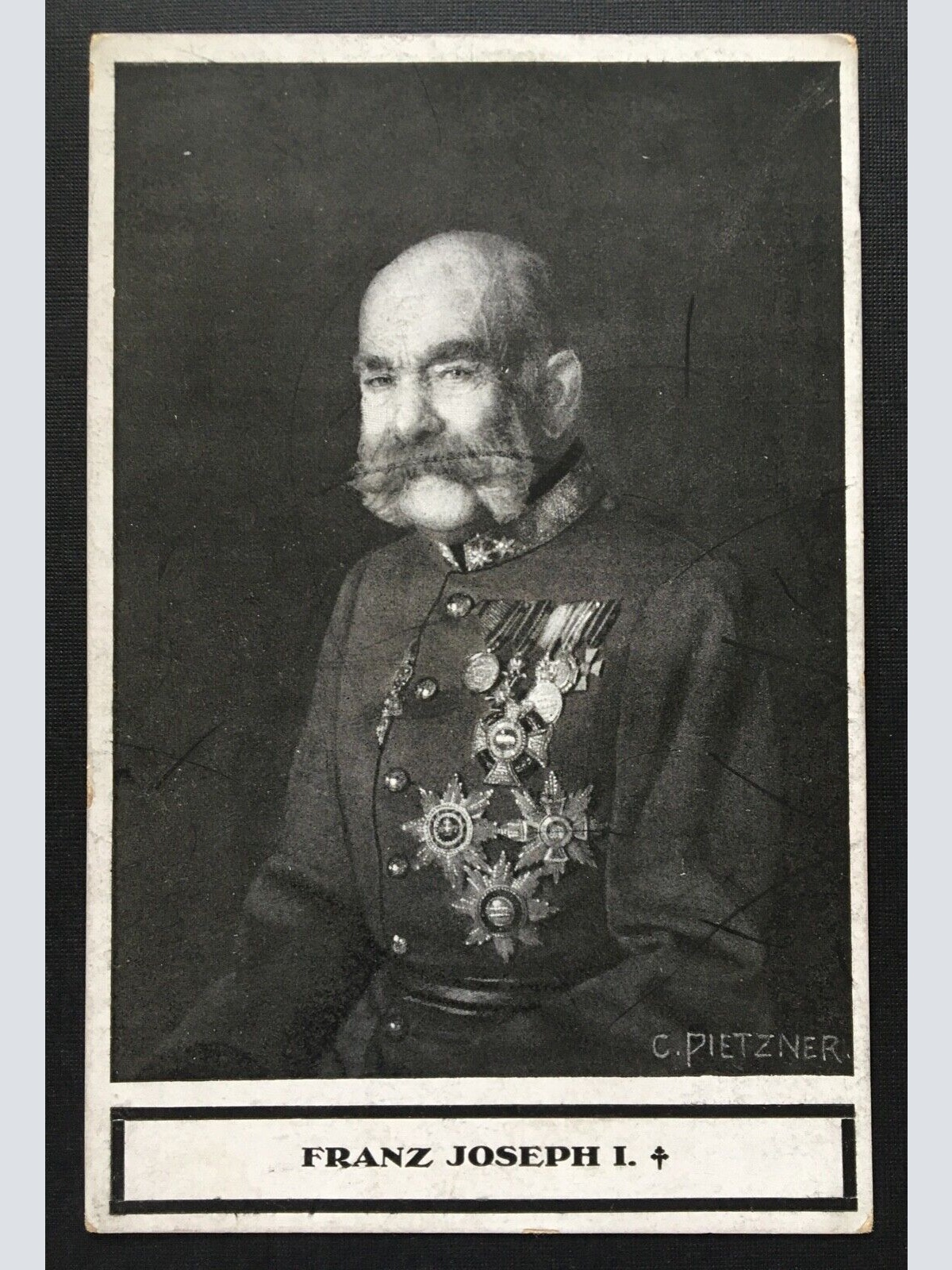 Porträt Kaiser Franz Joseph I. Orden Uniform Bart Militär Österreich 400883 TH