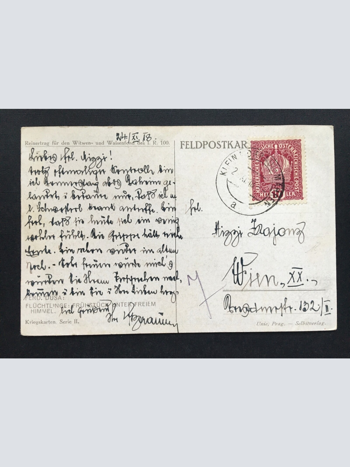 Flüchtlinge Frühstück unter freiem Himmel (F.Dusa) Militär Krieg 400878 TH