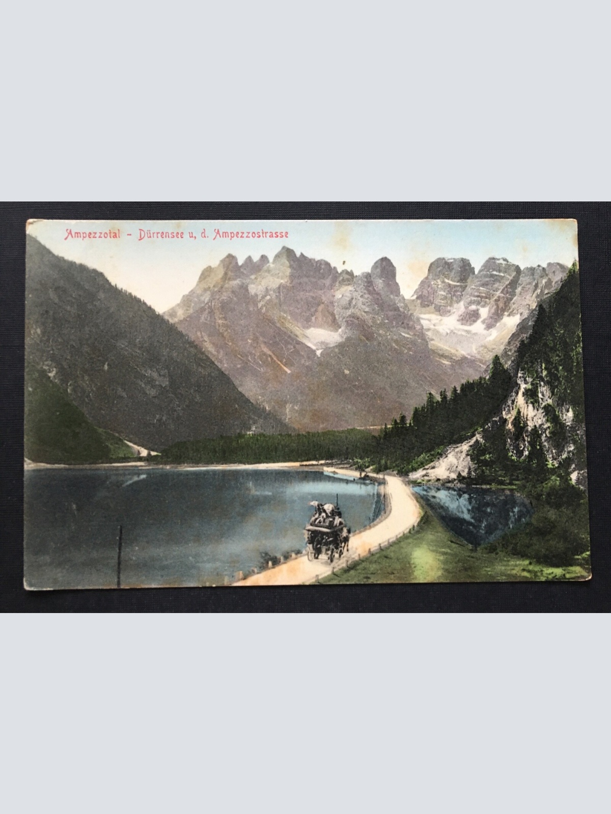 Ampezzotal Dürrensee u.d. Ampezzostrasse Pferdewagen Alpen Italien 400900 TH A