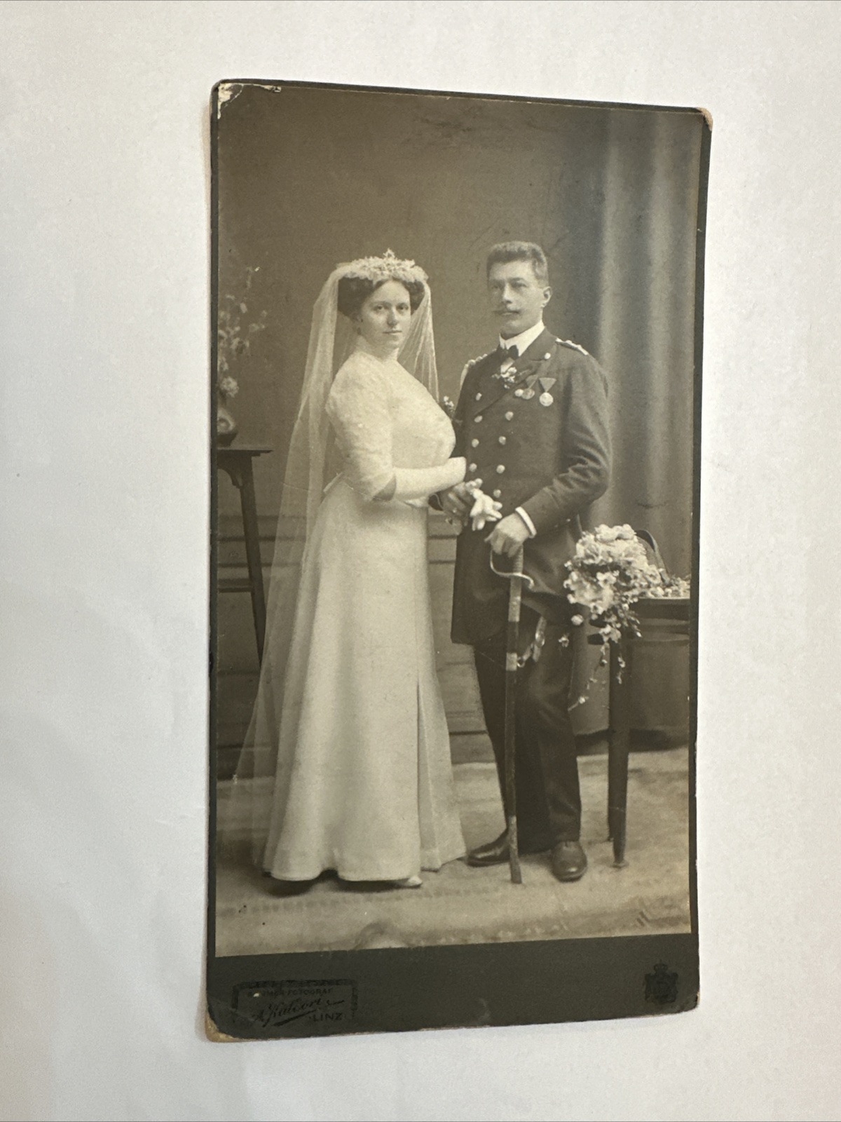 CAB Foto Soldat Abzeichen Uniform Hochzeit  Uniform 20 X 11 cm Linz 8426 J