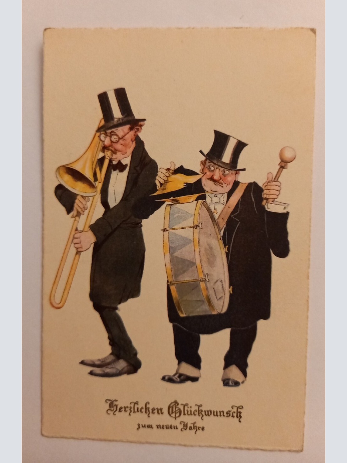 Glückwunschkarte Männer Musiker Zylinder  500062A gr D