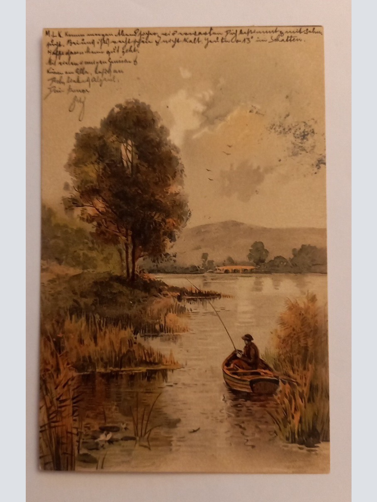 Fischer Angler Künstlerkarte 600597A gr D