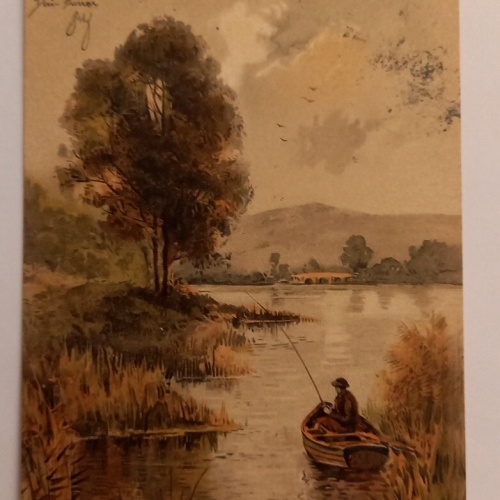 Fischer Angler Künstlerkarte 600597A gr D