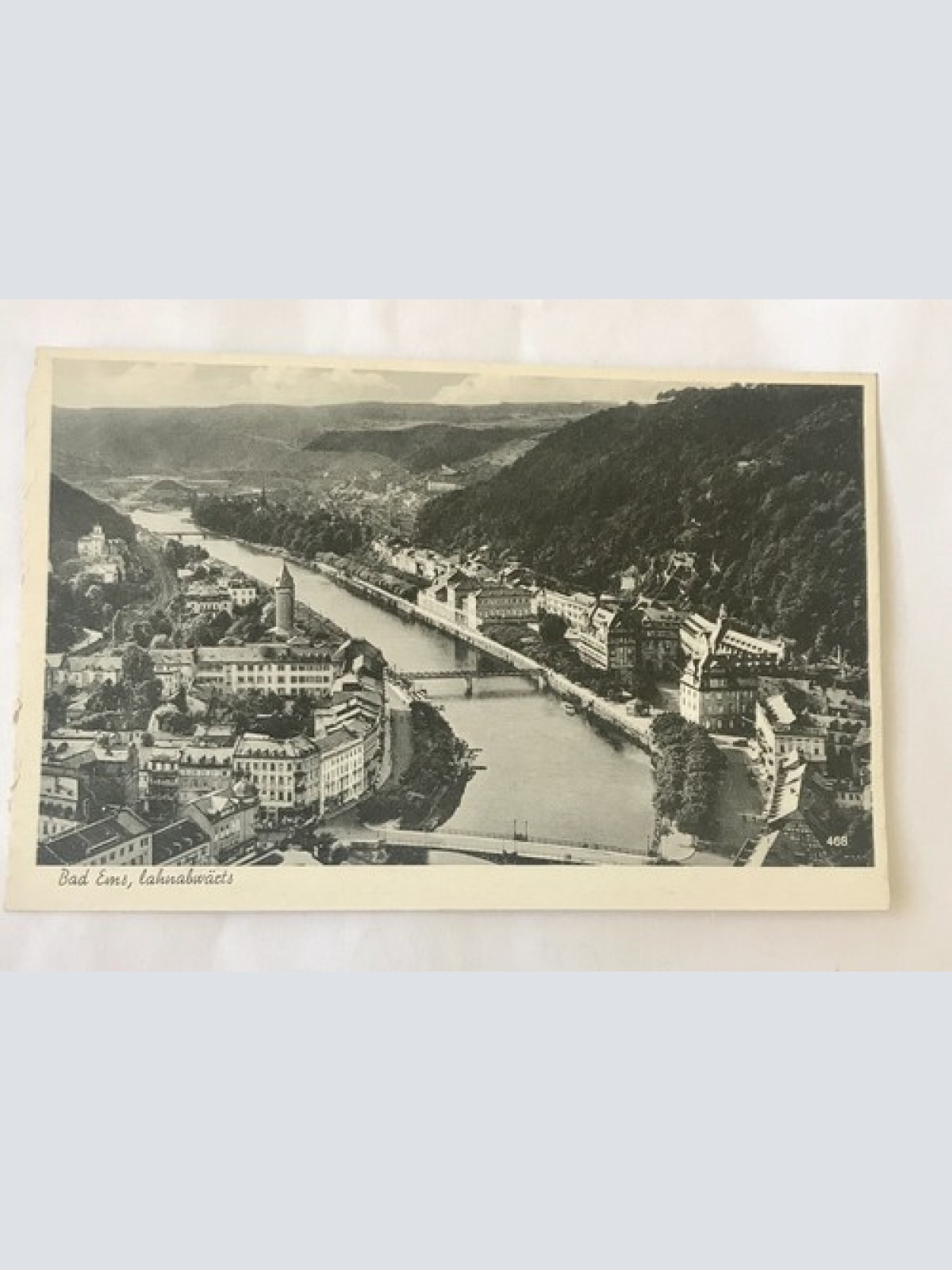 AK, Bad Ems, Lahnabwärts, Rheinland Pfalz (110325 BW)