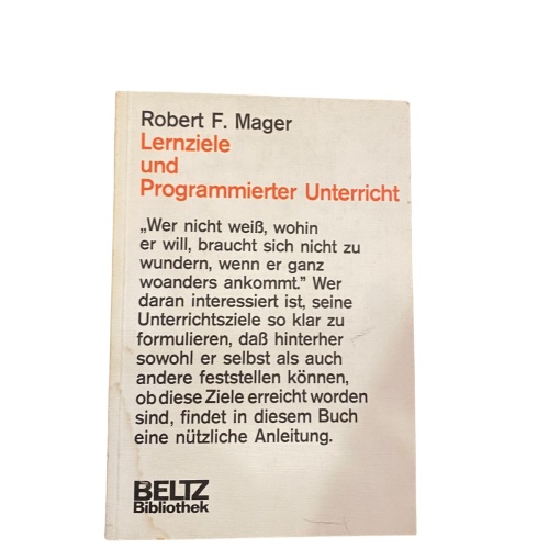 2824 Robert Frank Mager LERNZIELE UND PROGRAMMIERTER UNTERRICHT