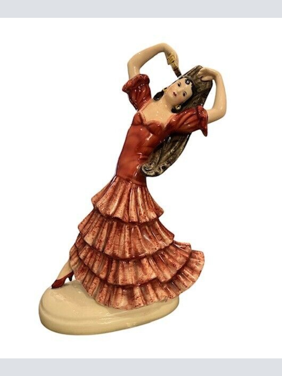 Porzellanfigur  Keramos Wien Tänzerin um 1940 H/B/T 30x20x13cm  A01