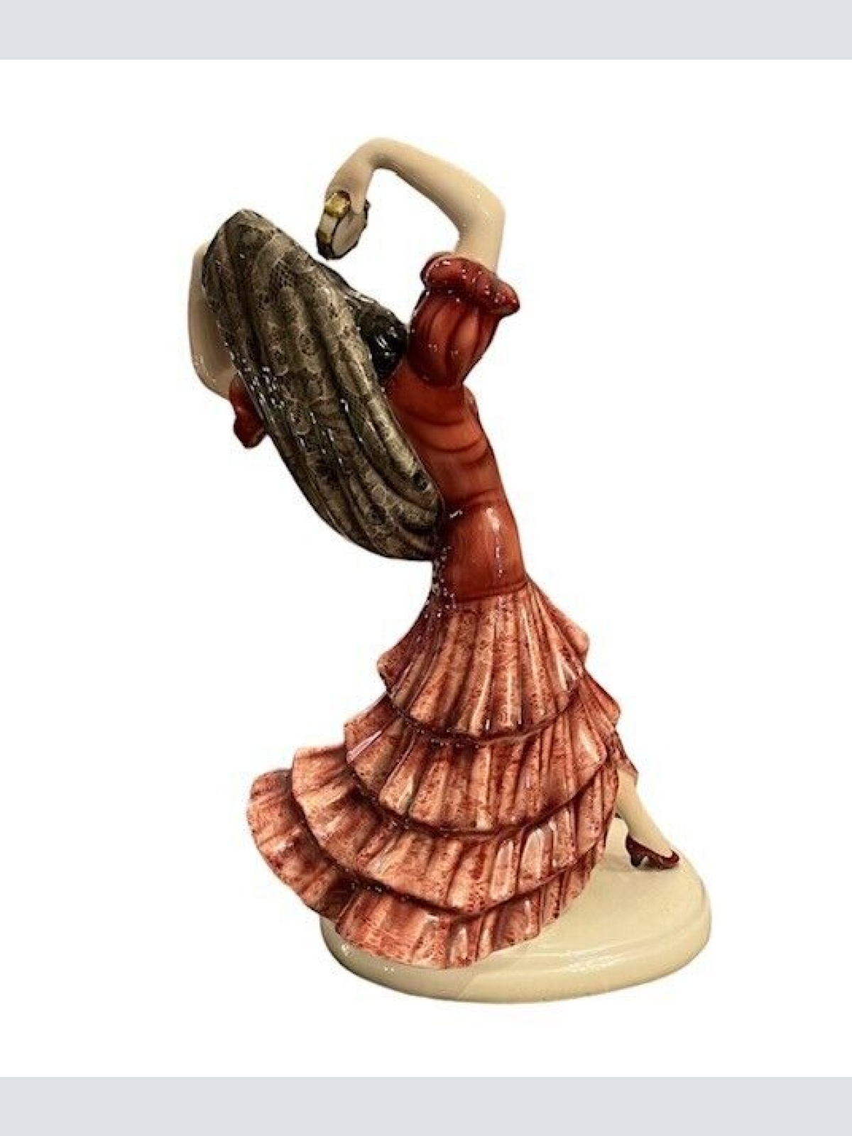 Porzellanfigur  Keramos Wien Tänzerin um 1940 H/B/T 30x20x13cm  A01