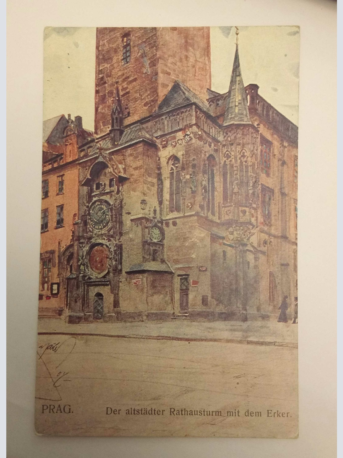 Praha Prag Rathausturm Aquarell 50329