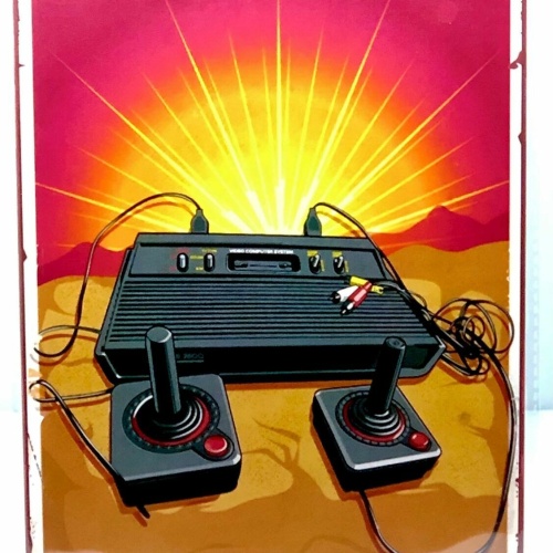 Nostalgie Vintage Retro Blechschild "ATARI ON THE ROCKS" 30x20 12066