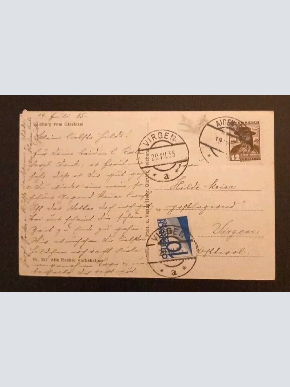 Salzburg Vom Giselakai 600706A gr K