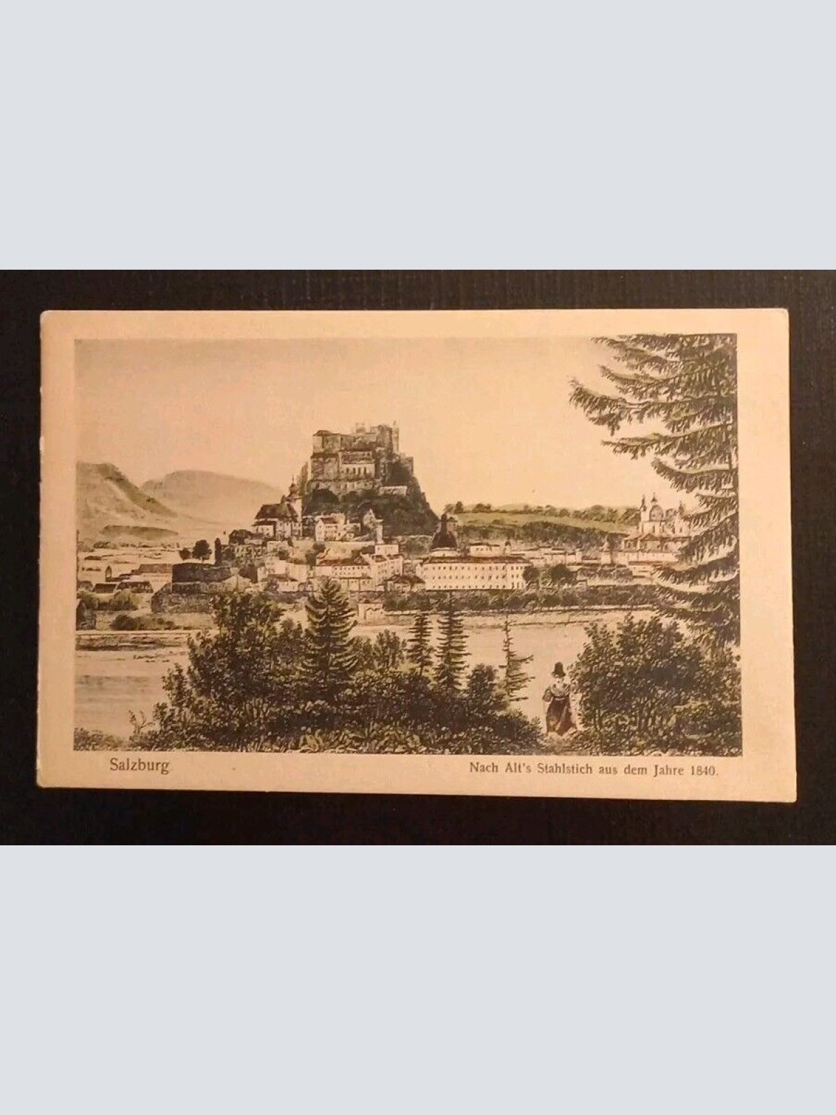 Salzburg Nach Alt's Stahlstich Aus Dem Jahre 1840 600689A gr K