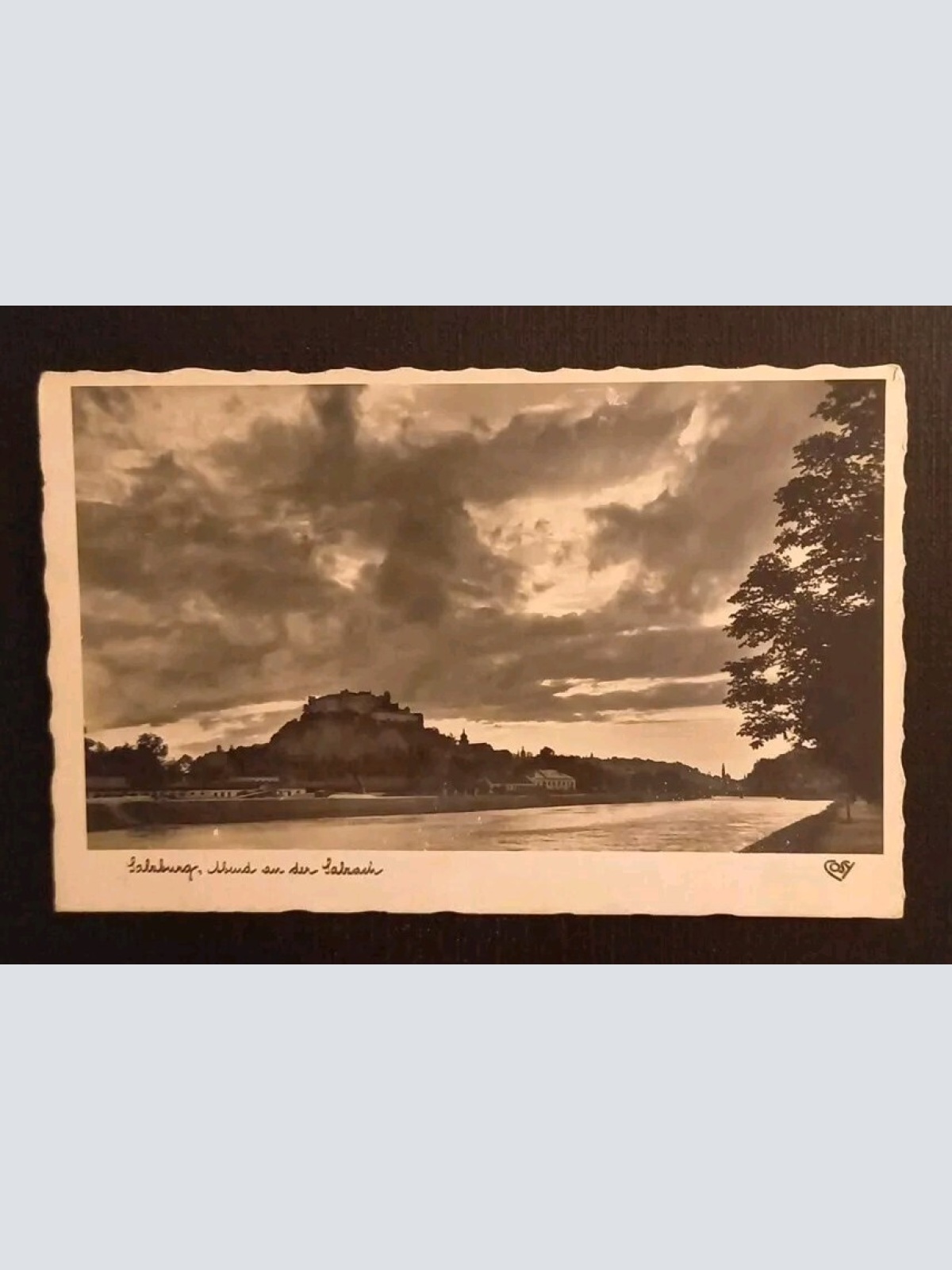 Salzburg Festung Abend An Der Salzach 600219A gr K