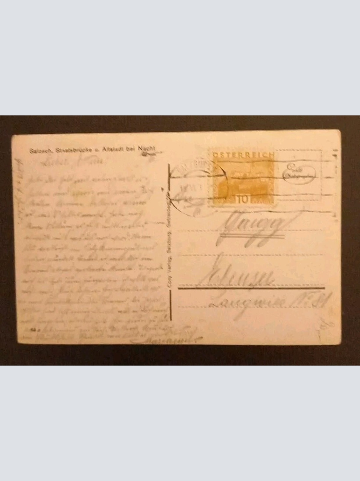 Salzburg Salzach Staatsbrücke Altstadt Bei Nacht 600697A gr K