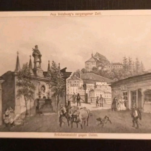 Salzburg Brückenansicht Gegen Osten 600699A gr K