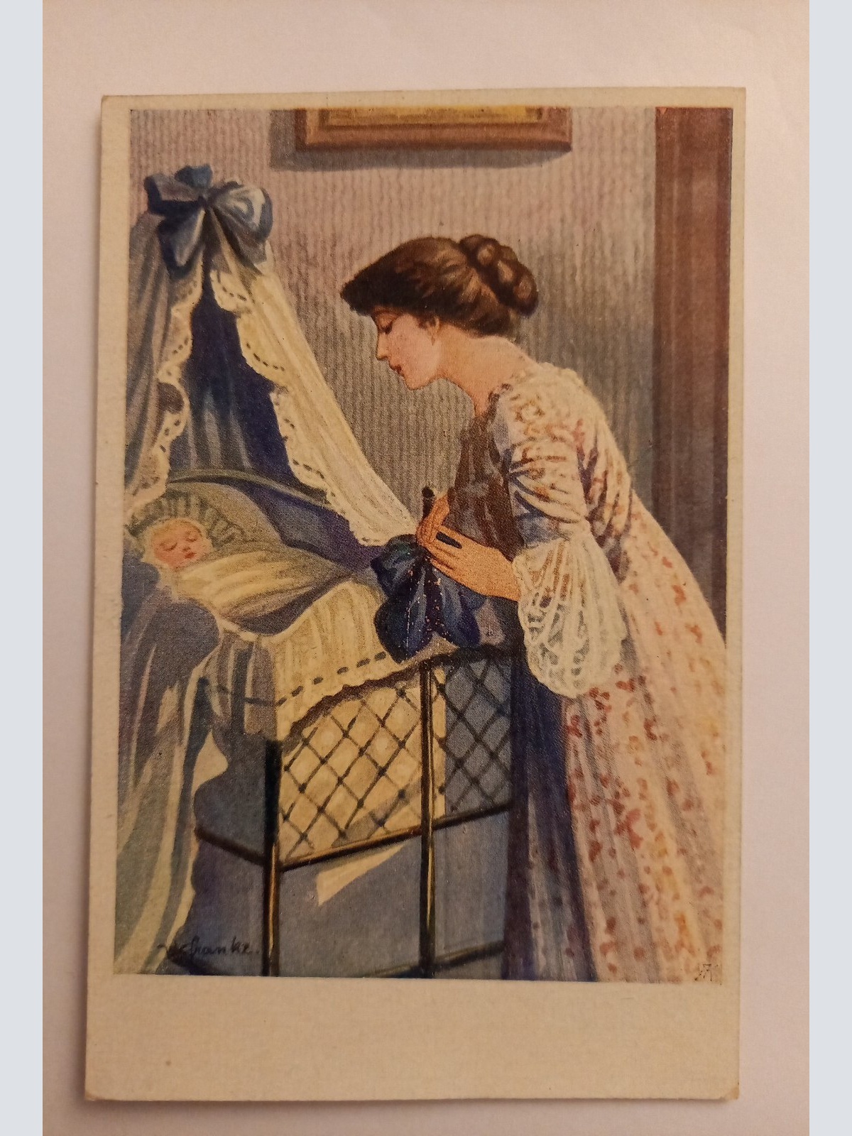 Künstlerkarte Junge Mutter W. Franke 500096A gr D