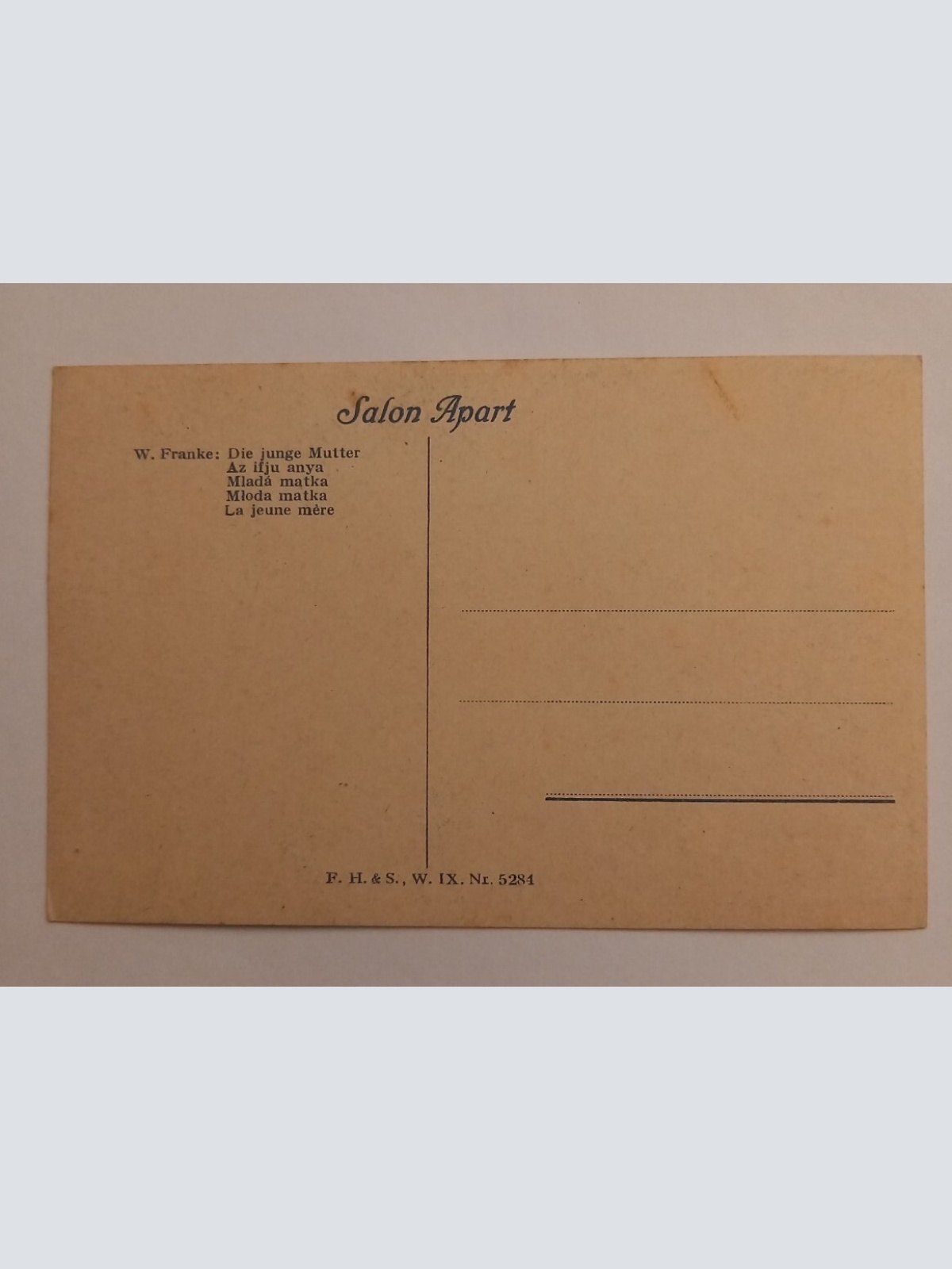 Künstlerkarte Junge Mutter W. Franke 500096A gr D