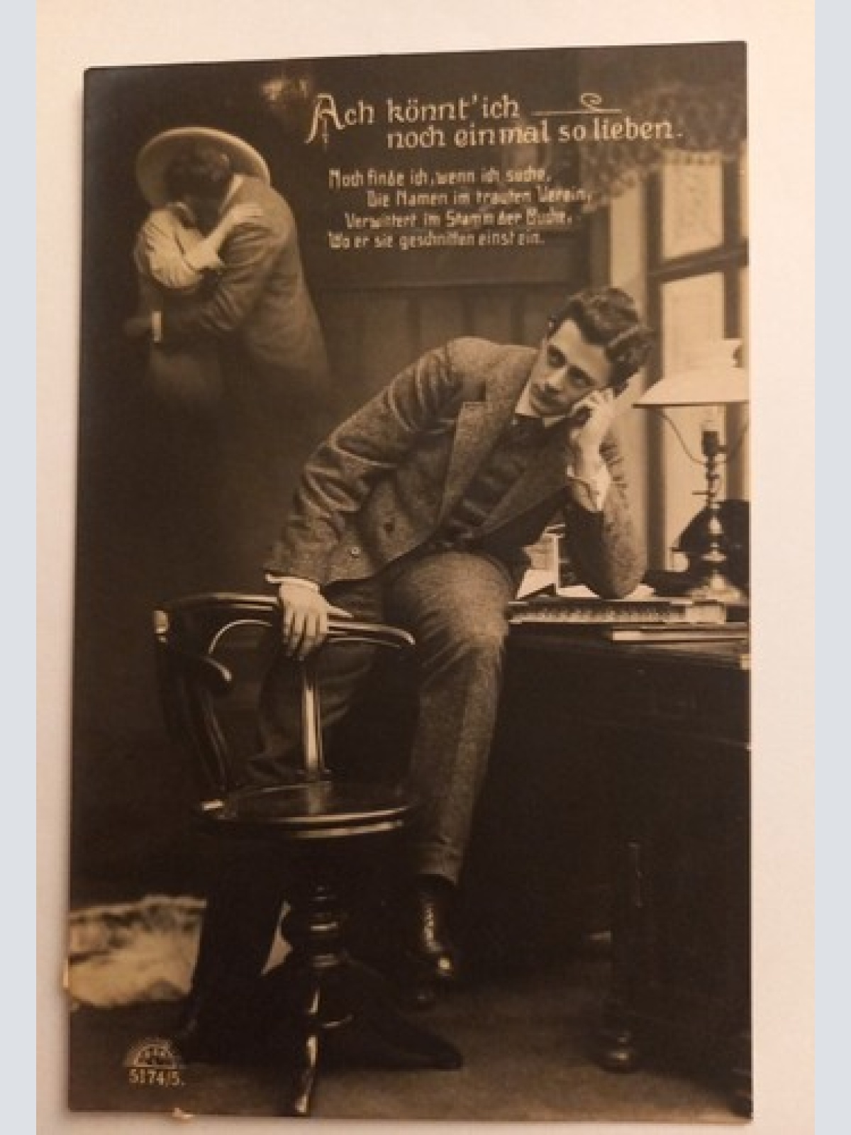 Spruch Karte Liebe Romantik Ach könnt ich noch einmal so lieben 500092A gr D