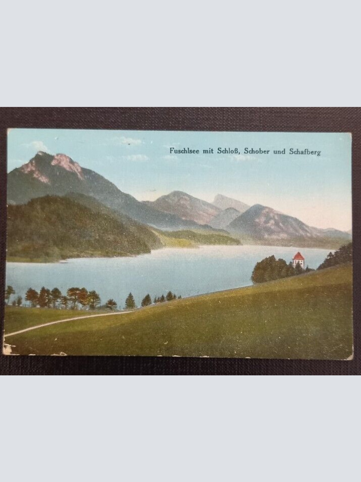 Salzburg Fuschlsee mit Schloss Schober Schafberg 600748A gr