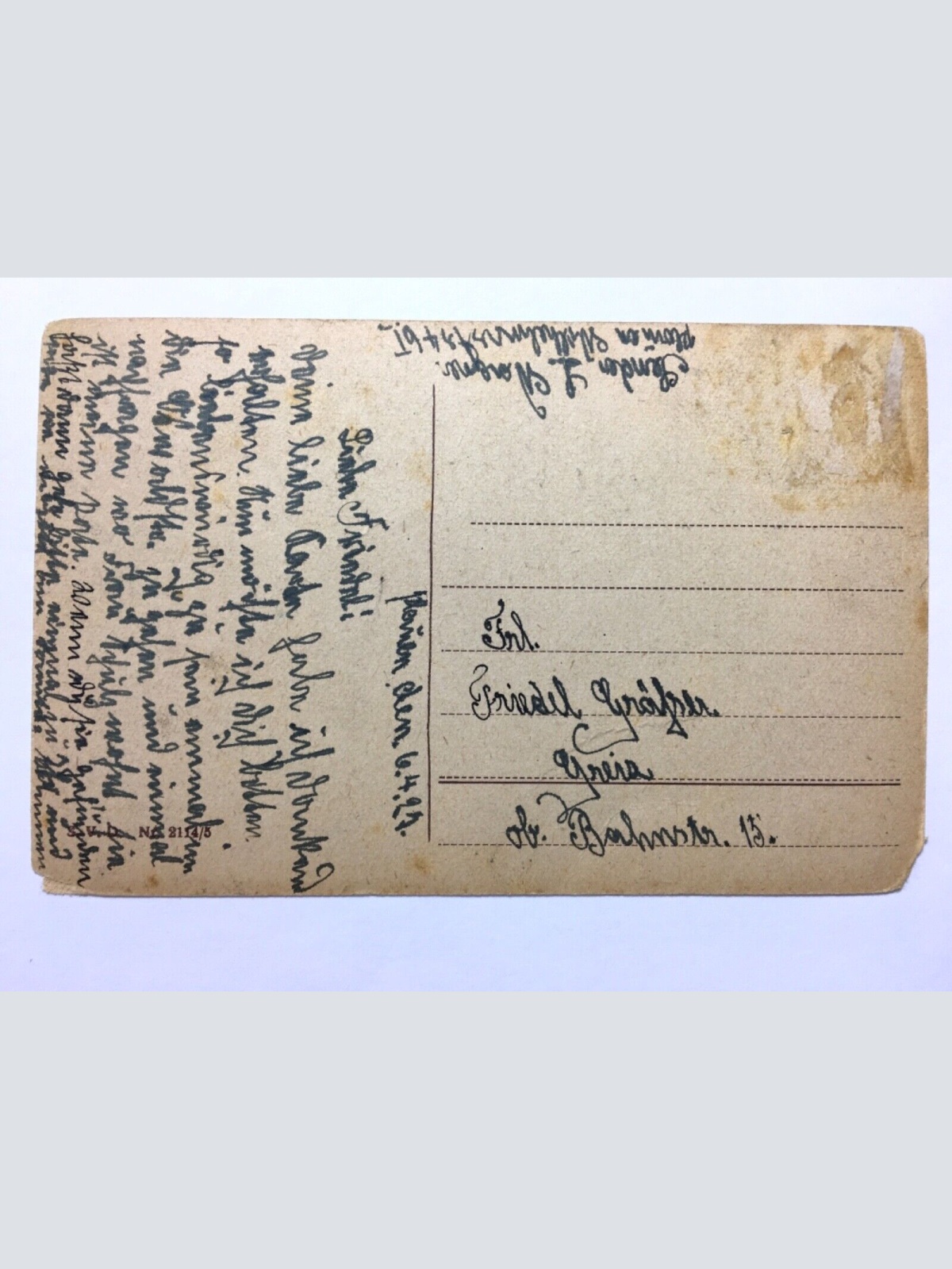 Ein Rosengruss - Gedicht - Künstlerkarte 110058 TH