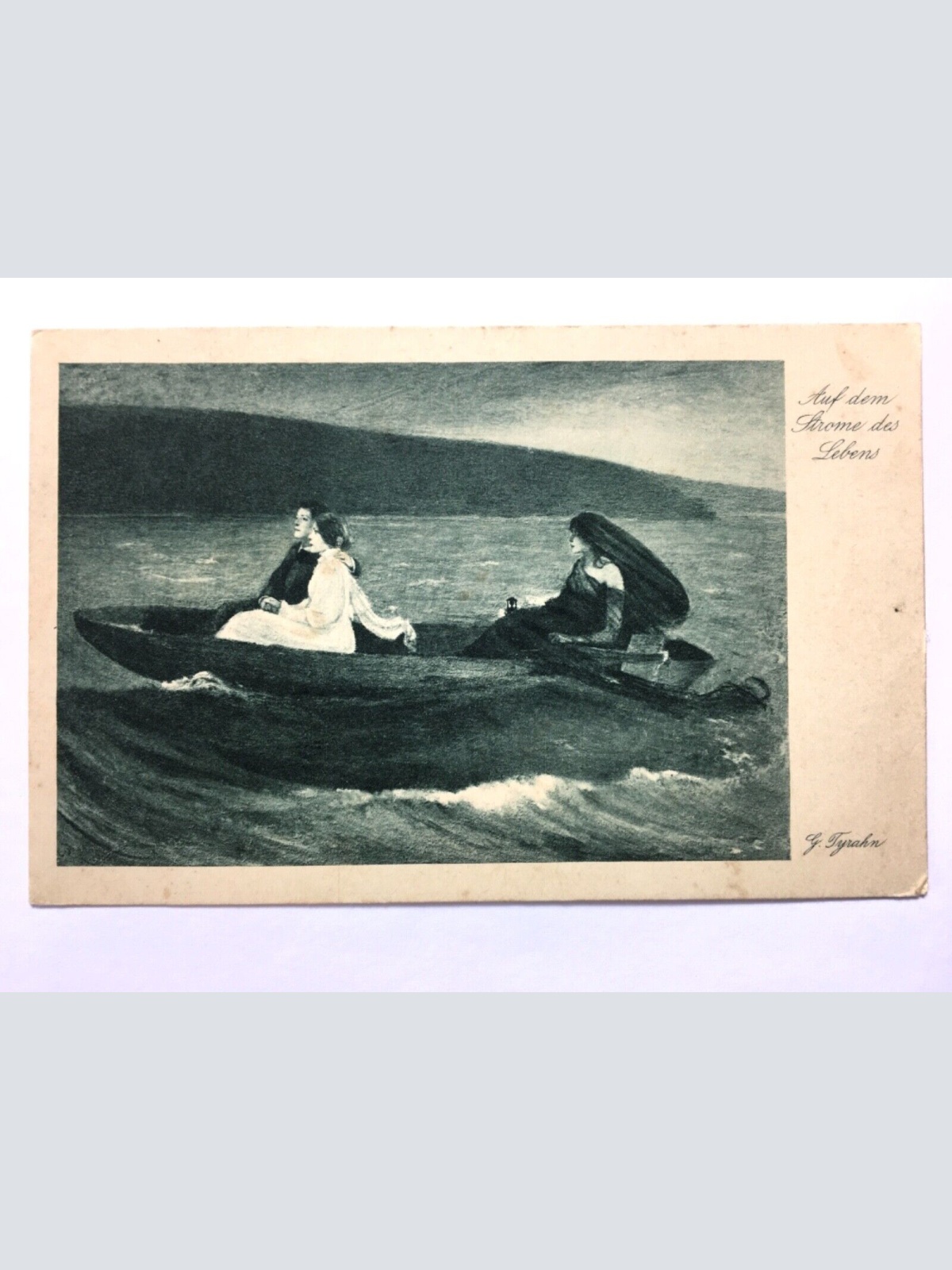 Auf dem Strome des Lebens (G.Tyrahn) - Frauen im Boot - Künstlerkarte 110060 TH