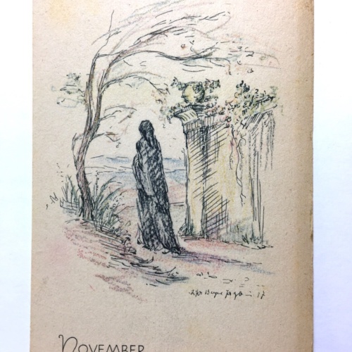 November - Frau blickt aufs Meer - Künstlerkarte 110053 TH