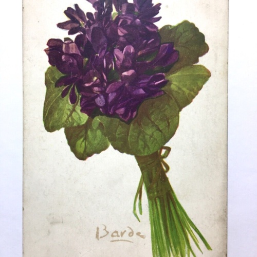 Veilchen - Blumenstrauß - Violette Amiral Avellan - Künstlerkarte 110074 TH