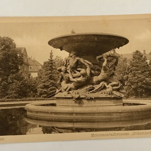 AK, Dresden, Monumentalbrunnen, Stürmische Wogen, Denkmal (20029 BW)