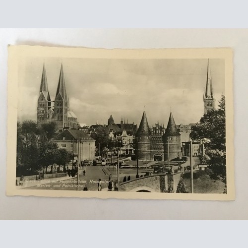 AK, Lübeck, Puppenbrücke, Marien, Petriekirche (20046 BW)