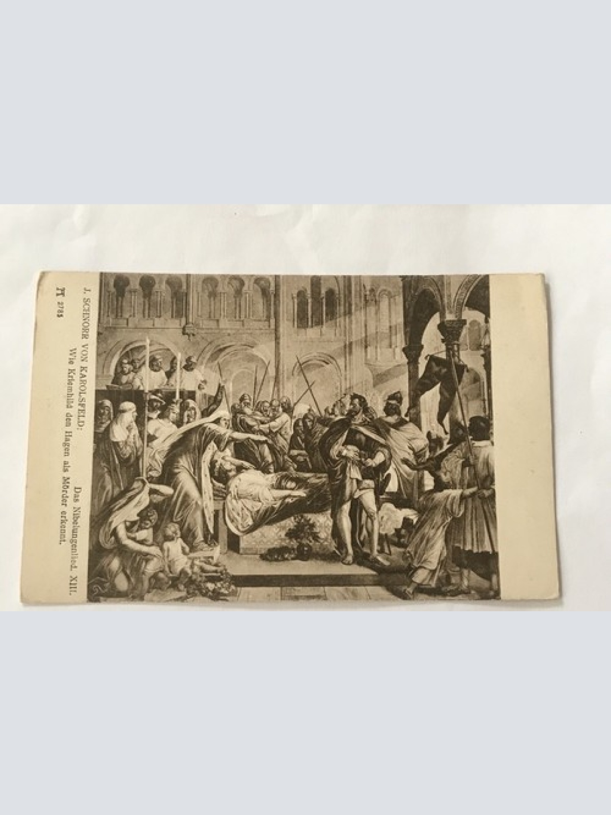 Nibelungenlied, „wie Kriemhield den Hagen als Mörder erkennt“ Schnorr (20040 Bw)