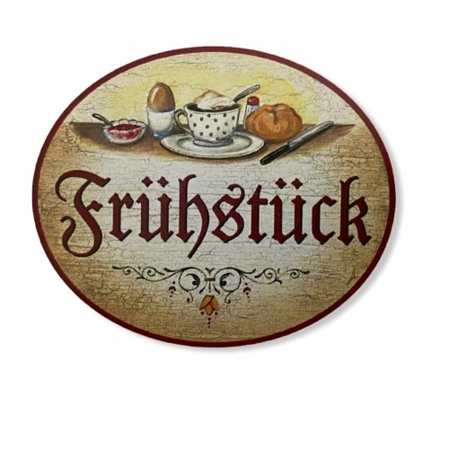 KuK Nostalgie Holzschild Frühstück (Größe: 14x17)
